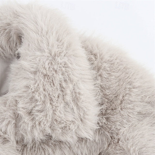 Warm Coat Furs Fur Women's Buttons Comfortable Faux FashionChic