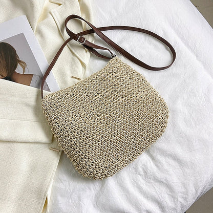 Summer Crossbody Woven Women's – Boho Natural Bag Straw FashionChic