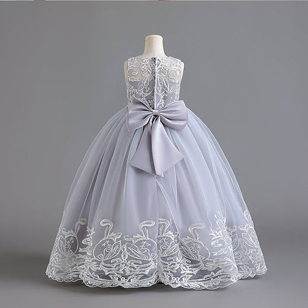 Kids Christening Wedding Girls' Flower Dress Sleeveless FashionChic