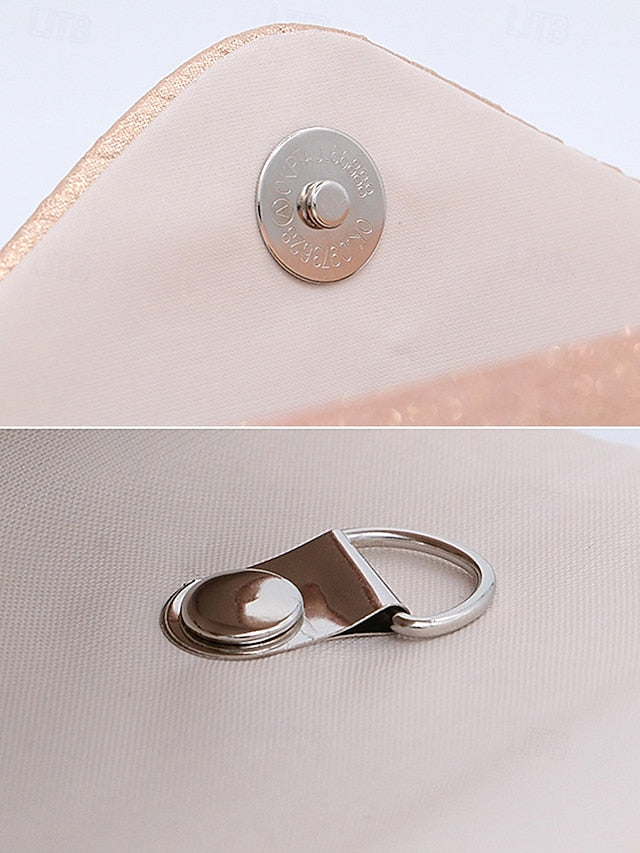 Clutch Design Champagne – Glitter Evening Bag Pleated with FashionChic