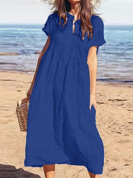 Women's Black Wine Navy Blue Summer Spring Maxi Dress