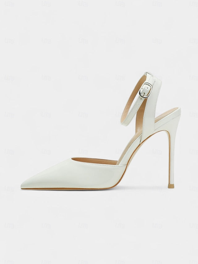 Slingback Stiletto Heels Women's - Patent Leather Nude FashionChic