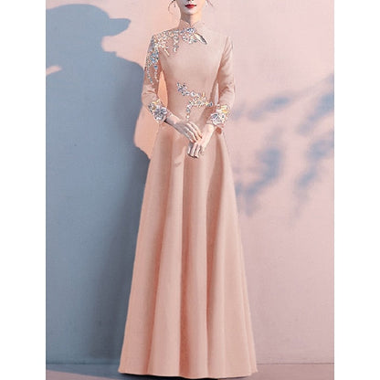 the Bride High Simple Neck Mother Dress A-Line of Floor Elegant FashionChic