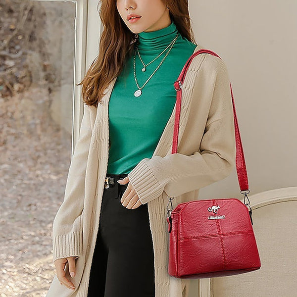 Leather Red Faux – Crossbody Bag Women's Small Minimalist FashionChic