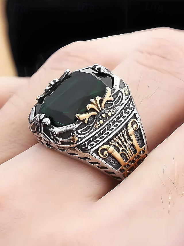 Men's Ring Alloy Gemstone FashionChic