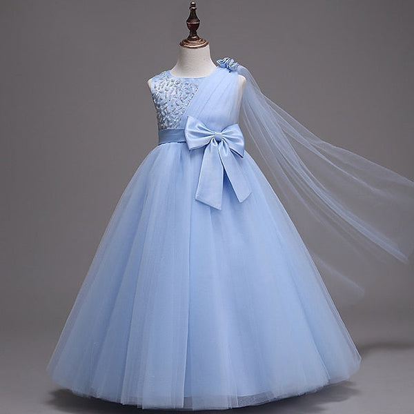 Dress Girls' Flower Colored Girl Kids Solid FashionChic