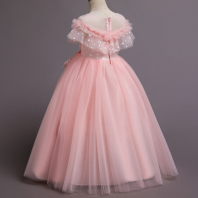 Color Girl Girls' Solid Kids Party Dress Flower FashionChic