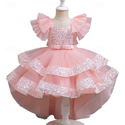Girls' Wedding Sleeveless Dress Kids Party Special Sequin FashionChic