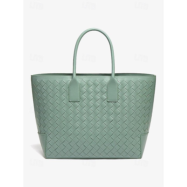Tote Brown Woven and Women's Leather Bag Stylish – FashionChic