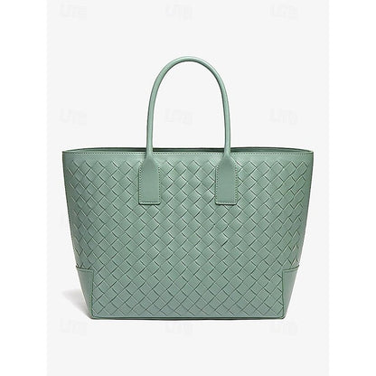 Tote Brown Woven and Women's Leather Bag Stylish – FashionChic