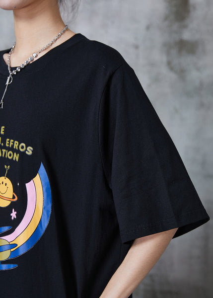 DIY Black Exra Large Hem Patchwork Cotton Maxi Dresses Summer PZGY-SDL240826