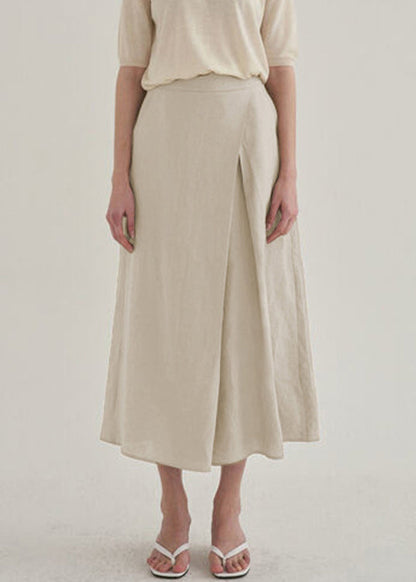 Leg Pants Linen Waist High Spring Wide French FashionChic
