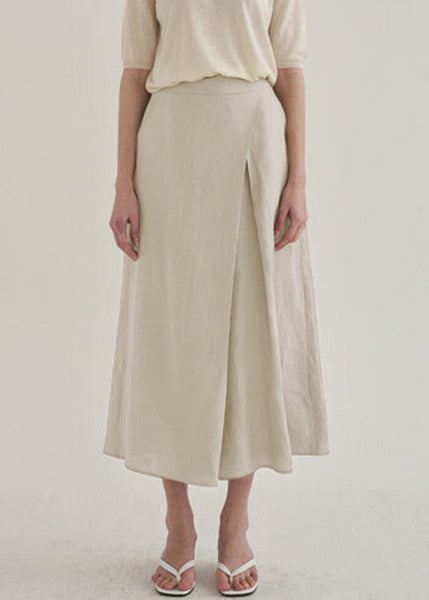 Leg Pants Linen Waist High Spring Wide French FashionChic