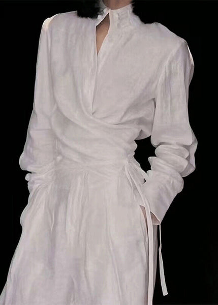 Two Lace Original Set Suit Linen Collar Up White Piece Stand FashionChic