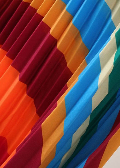 Unique Rainbow Wrinkled Striped Chiffon Skirt Summer AZ1034 shopify