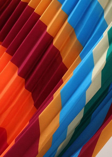 Unique Rainbow Wrinkled Striped Chiffon Skirt Summer AZ1034 shopify