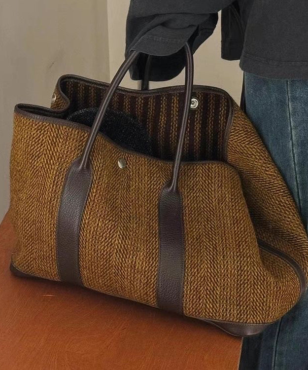 Chocolate Style Large Capacity Satchel Handbag Simple Bag FashionChic