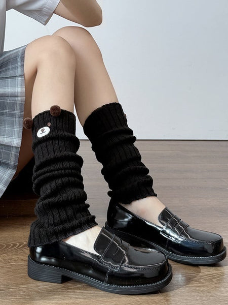 Cute Leg Warmers Knitted Colors 4 Bear Pattern FashionChic
