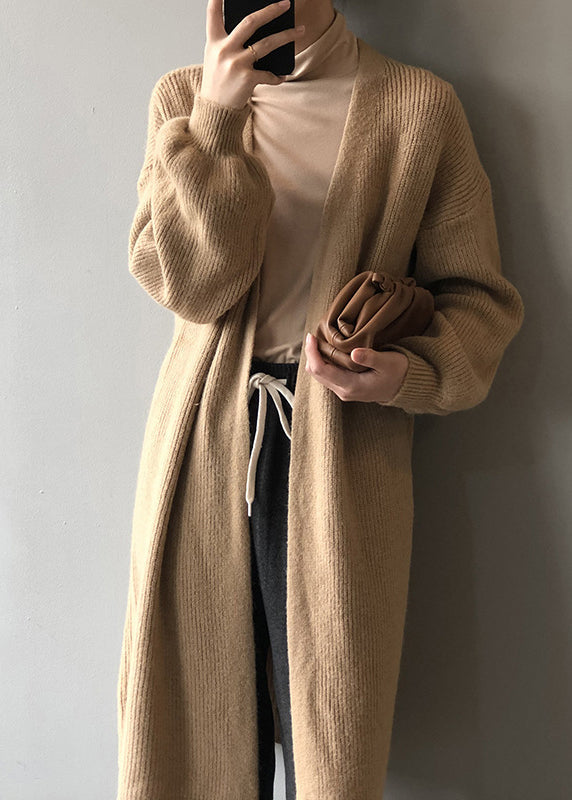 Women Versatile Camel Cozy Long Knit Cardigans Fall WD022 HS-NCT241103