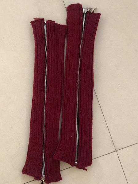 Zipper Colors Design 7 Knitted Leg Warmers FashionChic