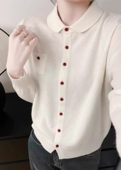 Women Purple Peter Pan Collar Button Knit Sweater Fall QX036 shopify