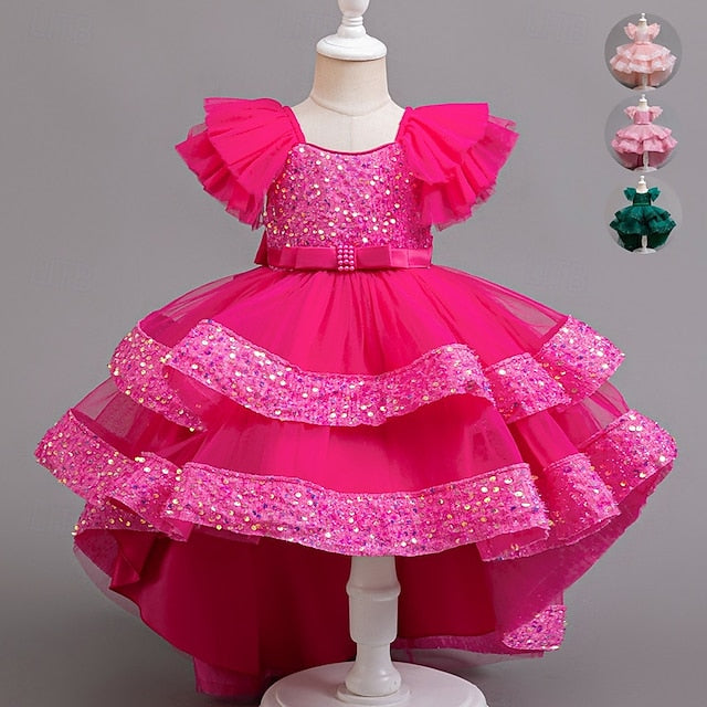 Girls' Wedding Sleeveless Dress Kids Party Special Sequin FashionChic