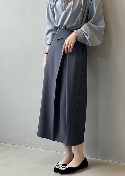 French Grey High Waist Slim Fit Skirts Fall QC022 shopify