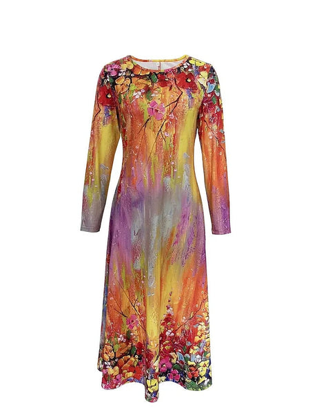Women's Midi Dress Casual Dress Winter Dress Swing Dress FashionChic