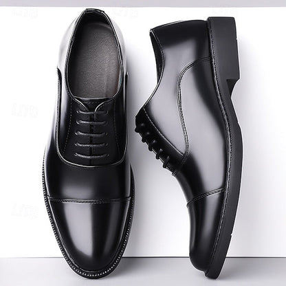 Shoes Dress Brown Oxford Design Cap-Toe Classic Men's – FashionChic