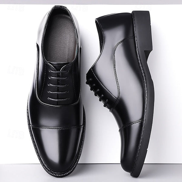 Shoes Dress Brown Oxford Design Cap-Toe Classic Men's – FashionChic