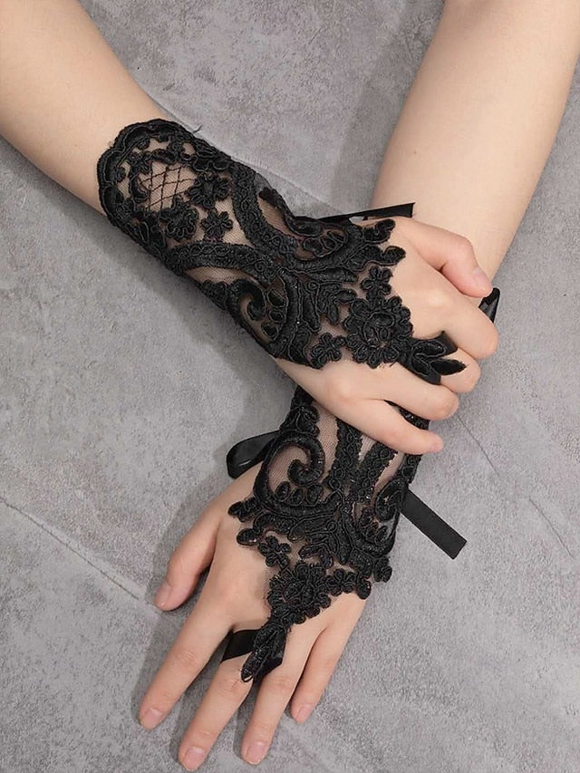 Gloves Vintage White Lace Bridal Elegant – Wedding Fingerless FashionChic