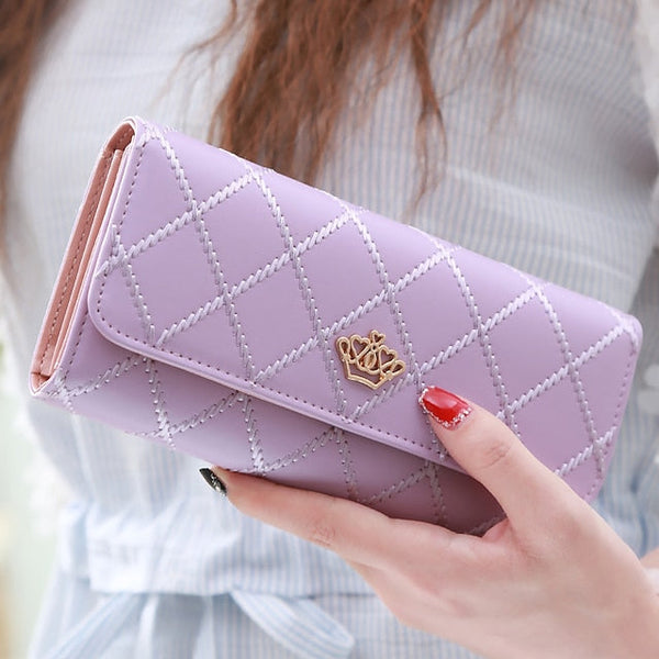 Gold Crown - Wallet Pink Emblem Women's with Quilted FashionChic