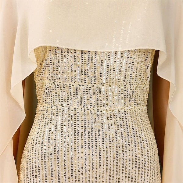 Length Mother Floor of Neck the Dress Elegant Crew Bride FashionChic