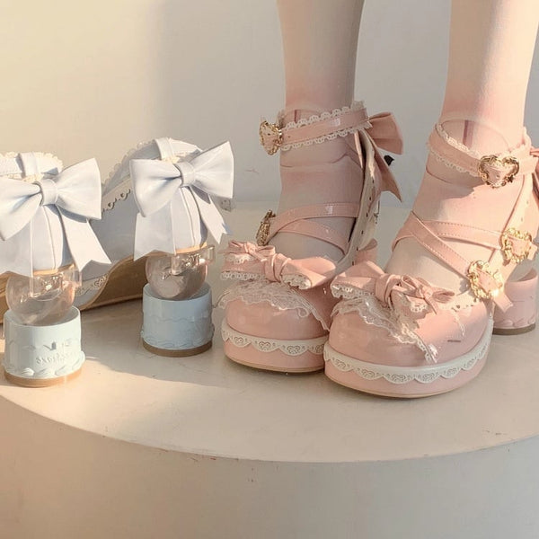 for Pink - Sweet Mary Round Design Janes Toe Crisscross Lolita FashionChic