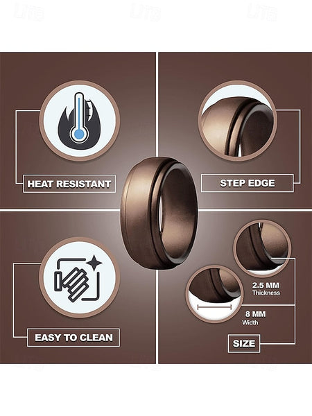 Ring Matte Black Comfortable Silicone Durable for Men – FashionChic