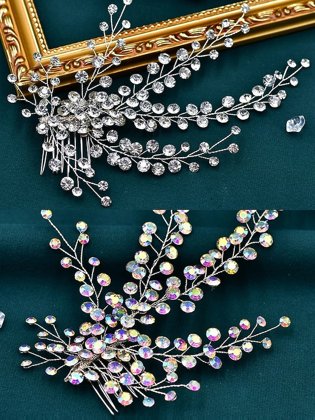 Hair Flower and Rhinestone Elegant Accessory – Crystal Bridal FashionChic