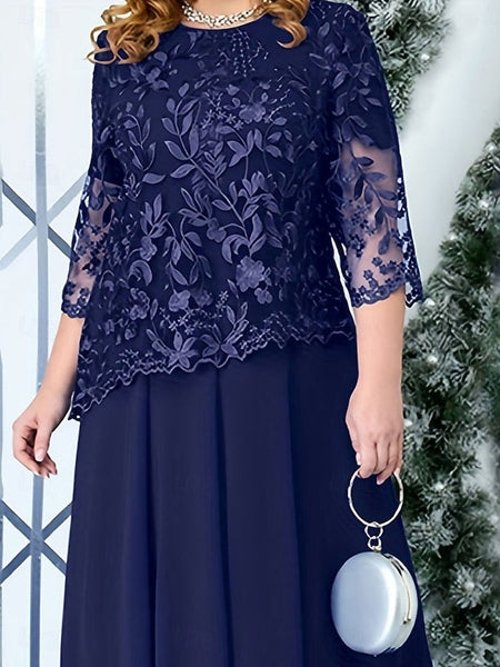 Elegant Mother Curve Size A-Line of Plus Bride Dress the FashionChic