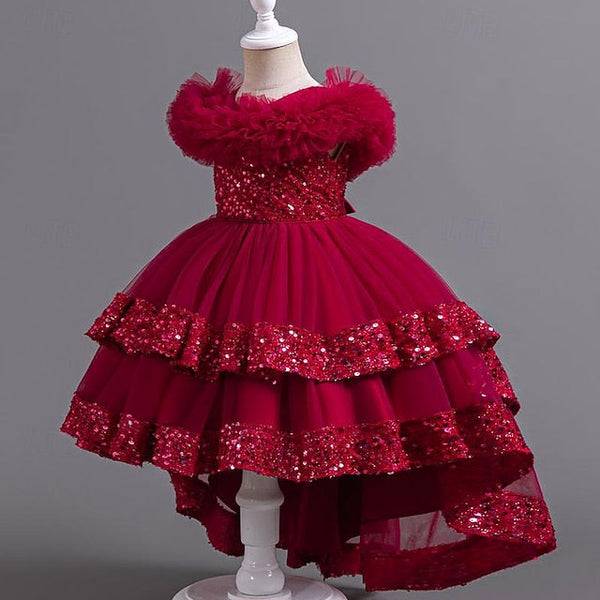 Kids Sleeveless Dress Flower Party Girl Girls' Sequin FashionChic