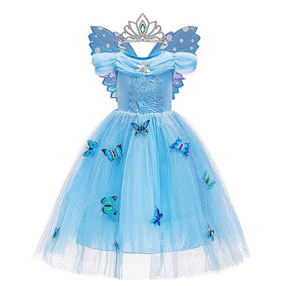 Party Tulle Flower Costume Theme Dress Frozen Elsa Girl Princess FashionChic