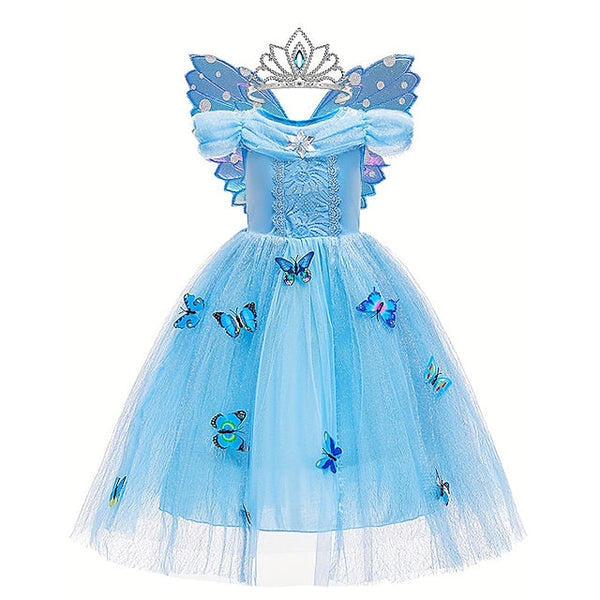 Party Tulle Flower Costume Theme Dress Frozen Elsa Girl Princess FashionChic
