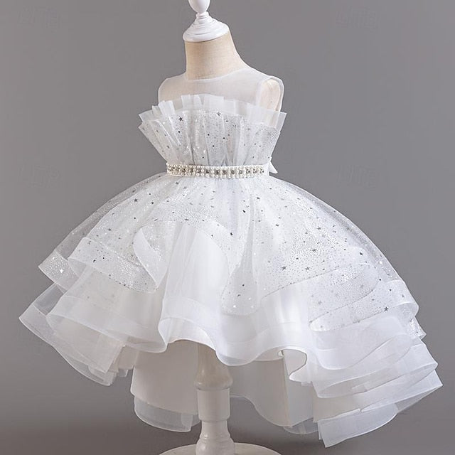 Sleeveless Dress Girls' Party Kids Girl Sequin Flower FashionChic