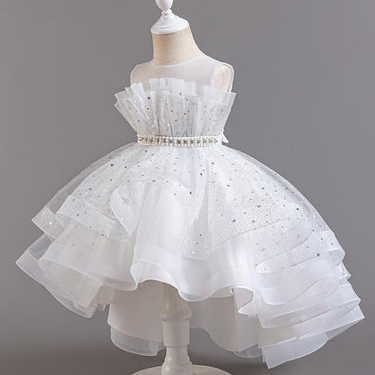 Sleeveless Dress Girls' Party Kids Girl Sequin Flower FashionChic