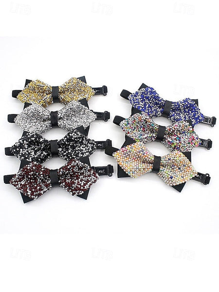 Tie Christmas Polyester – Bow Sequins Men's Sparkling FashionChic