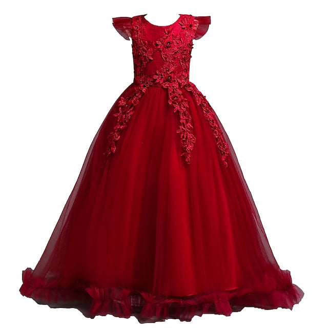 Dress Kids Girl Jacquard Girls' Sleeveless Flower FashionChic