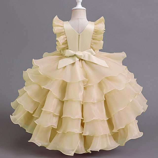 Asymmetrical Party Floral Dress Girls' Kids FashionChic