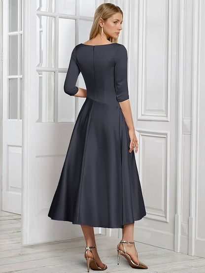 A-Line of the Dress Elegant V Neck Simple Bride Mother FashionChic