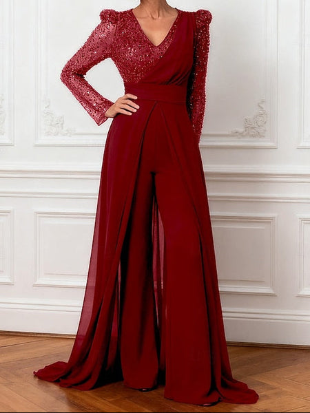 Dress Shine Bride Sparkle Mother the Jumpsuits of Elegant FashionChic