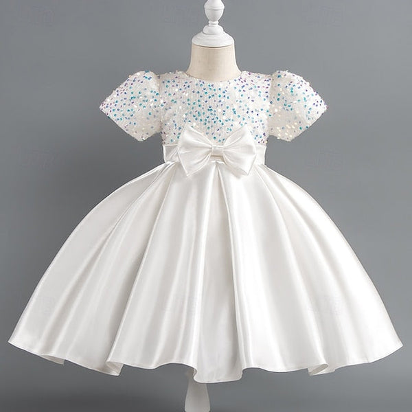 Party Sequin Dress Wedding Short Girls' Toddler Sleeve FashionChic