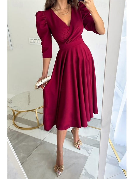 Women's Midi Dress Wrap Dress A Line Dress Casual Daily