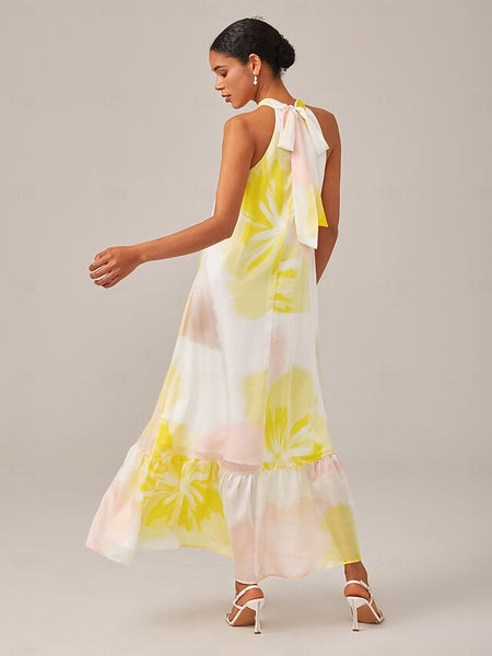 Super loose A-line summer vacation halter dress